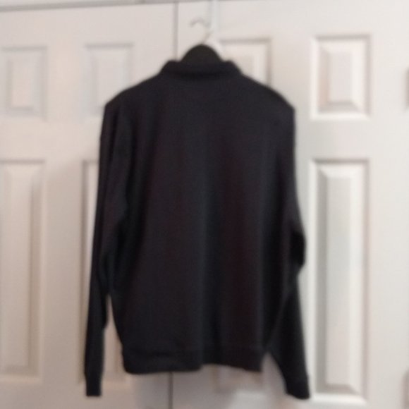 New Luxury Pima Cotton Black Polo Fleece with Leather Zip-pull Closure. - Picture 4 of 9